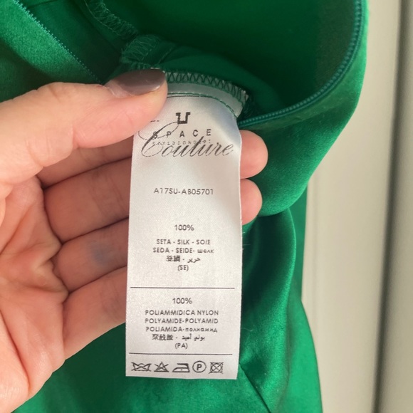 Emerald Green Silk Gown Space Style concept couture size 4 - Picture 6 of 8